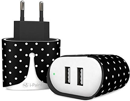i-Paint 341002 Wall Charger Caricabatterie da muro 2 porte 3.4, Modello Pois