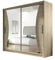 Mirjan24 Schiebetürenschrank London V mit Spiegel, Kleiderschrank, Schwebetürenschrank, Modernes Schlafzimmerschrank 180x215x58cm, Garderobe, Schlafzimmer (Sonoma Eiche)