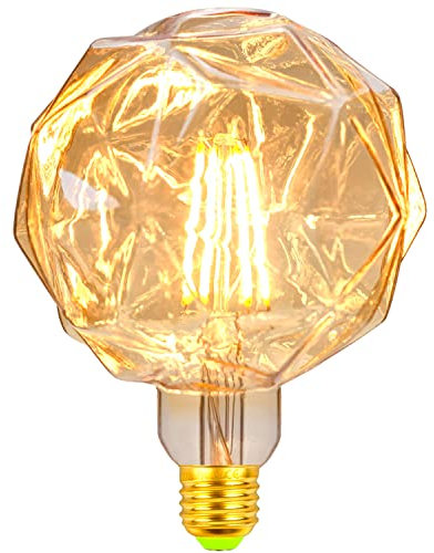 TIANFAN LED-Birnen Vintage 4W 2500K warmweiße Kristall-LED-Glühbirne 220/240V Edison-Schraube E27-Sockel Spezial-dekorative Glühbirne G125 (Lotus)