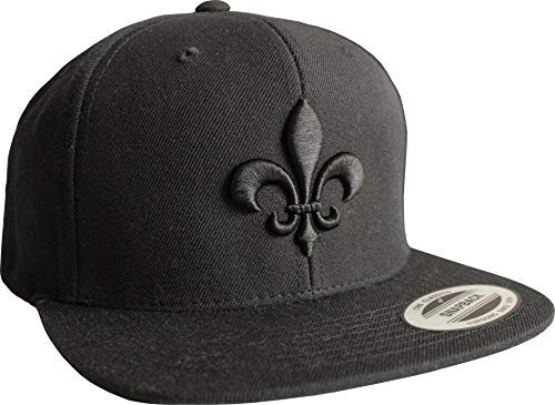 Cap Flexfit Snapback : Fleur de Lis - Kappe Herren & Damen (Schwarz - One Size)