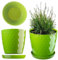 KADAX Flowerpot, una casseruola per fiori e piante con sottobicchieri, fioriere luce e materiale resistente Una pentola decorativa per piante (12 cm, verde)
