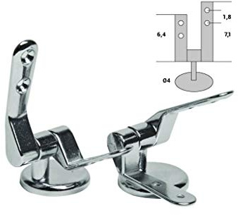 Coppia Di Cerniere In Ottone Ricambio Coprivaso Copriwater