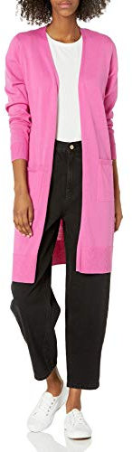 Amazon Essentials Cardigan Léger à Manches Longues et Ouvert sur Le Devant (Disponible en Grande Taille) Femme, Rose Vif, L