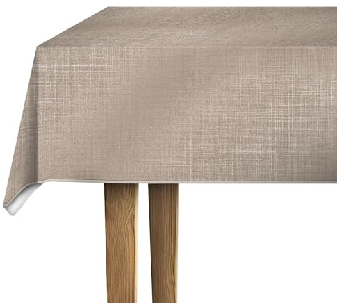 d-c-fix Wachstuchtischdecke – Sharon Greige (140 x 180 cm eckig) – Tischunterlage für Küchen- und Esstisch – lebensmittelechtes & abwaschbares Esstischset