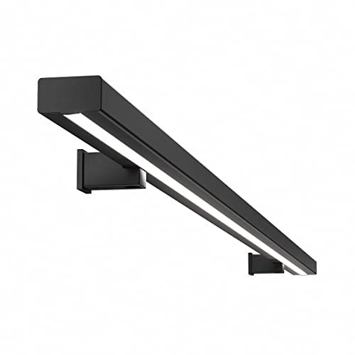 Sellon24® Corrimano LED in acciaio verniciato a polvere, illuminazione a LED, corrimano per pareti, ringhiere e scale, sottile, 25 x 45 cm, lunghezza 100 cm