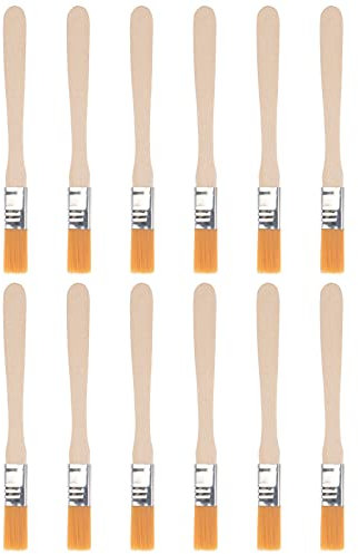 sourcing map 5 Peinture Pinceau 0,5 Largeur Doux Nylon Soies avec Bois Manche pour Paroi Armoires Clôtures Jaune 12Pcs