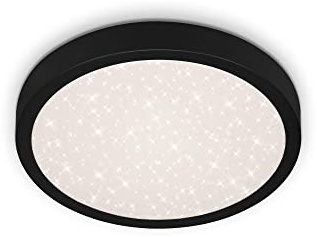 BRILONER Leuchten - LED Deckenlampe mit Sternendekor, LED Deckenleuchte flach, neutralweiße Farbtemperatur, 280 mm, Schwarz 3048-015