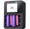 ISDT C4 EVO 6-slot smart household charger with charge, discharge, analysis and activation. For Li-ion, Ni-H, Ni-Zn, Li-Fe, Li-H rechargeable batteries, LED Display Screen.