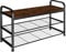 TecTake® Zapatero con estantes de rejilla, Estante para zapatos, Organizador de calzado, Mueble para almacenaje (madera industrial oscura, rústica)