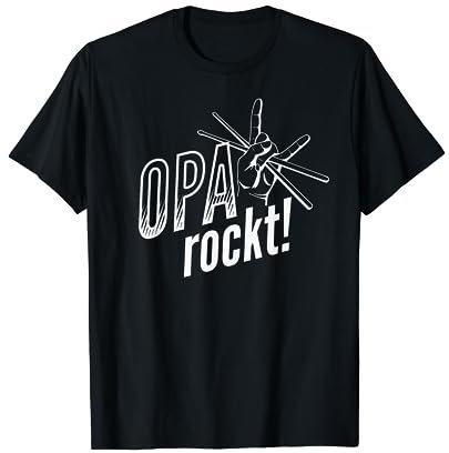 Opa rockt Schlagzeug Drumsticks Drummer Rentner Schlagzeuger T-Shirt