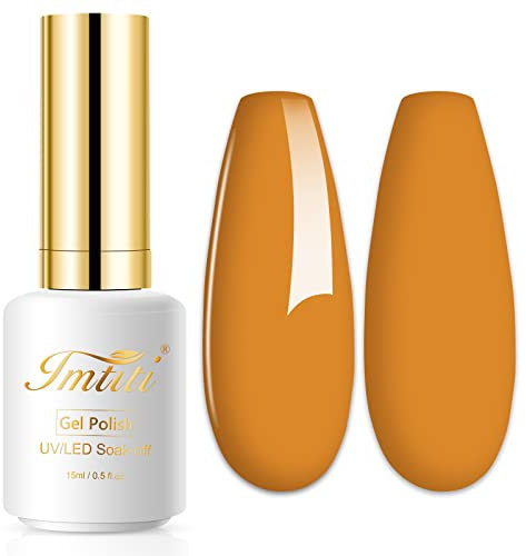 Imtiti Gel Nagellack, 1 Pcs 15 ML Bronze Braun Nude Gel Polish Soak Off LED U V Nail Gel Polish Neutral Gel Nagellack DIY Nail Art Starter Maniküre Salon Gel Nagel Kit für Frauen Mädchen