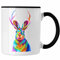 Trendation - Wolpertinger Tasse Geschenk Polygon Grafik Hasen Grafik Hörner (Schwarz)
