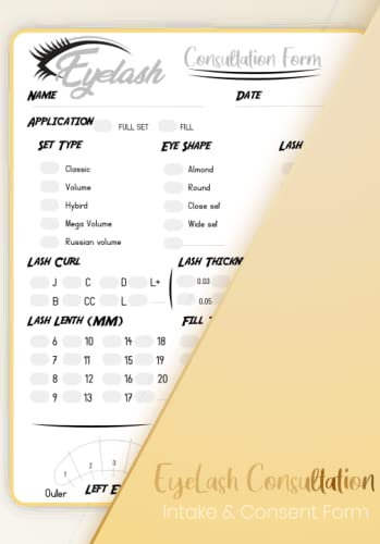 Eyelash Extensions intake & Consultation Form: Lash Client Record book, Eyelash Extensions Client Record book, Client Record book , Lash Mapping Form. 120 pages . Log For Lash Extensions .