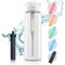 Wessper Borraccia in Vetro Borosilicato Trasparente, Borraccia Filtrante senza BPA 680 ml per Sport, Bambini | Bottiglia d'acqua, Cannuccia Filtrante a Carboni Attivi - Transparente