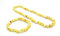 Bernstein Halskette & Armband Geschenkset, Mehrere Farben, Unisex, Halskette 32 cm, Armband 14 cm, Baltische Bernsteinkette (Yellow)