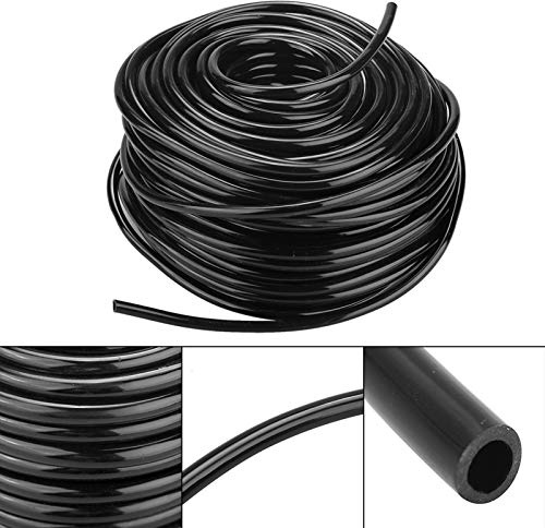 Dioche Black Hose Pipe 50M, PVC Plastic Irrigation Pipe, Heavy Duty Flexible Industrial Agriculture Lawn Garden Water Irrigation Hose for Garden, Yard, and Industrial