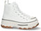 shoes&blues.es 72933-Zapatilla Abotinada de Plataforma para Mujer, Comoda, Estilo Bamba, Material de Lona, y Cierre de Cordones. Talla 39 Blanco