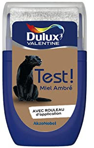 Dulux Valentine Peinture Testeur Crème de Couleur - Murs et Boiseries - Mat - Couleur Miel Ambré 30 ml