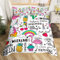 Homewish Rosa Flamingo Bettbezug 135x200, Mädchen Flamingo Bettwäsche Set Nette Tier Flamingo Dekor Tröster Abdeckung Farbe Regenbogen Einhorn Bettwäsche Tropische Früchte Grüner Kaktus Bettwäsche