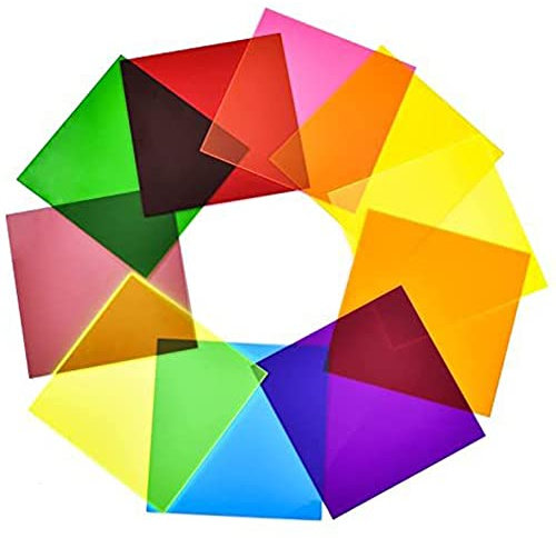 SAfweL 9er-Pack farbige, durchscheinende Acrylplatten, 4 x 4 x 0,12 Zoll Acrylplatten for Laserschneiden, Bunte Acrylplatten-Kunststoffplatten for Glas, Heimwerken, Malerei