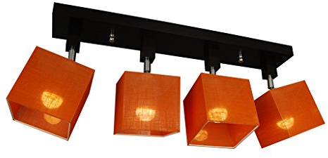 alfalux Deckenlampe LLS45ORDPR dreh- und schwenkbar Deckenstrahler Deckenleuchte Leuchte 4-flammig Holz Kinderzimmer Wohnzimmer Lampe LED-geeignet (ORANGE)