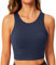BAYDI Sport BH Damen ohne Buegel Bustier Hochgeschlossenes Crop Top Racerback Tanktops Abnehmbare Polsterung Yoga Bra Marine