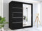 Stylish Bedroom Sliding Wardrobe with LED Light - Ample Storage Space and Sleek Design comes in White/Grey/Black/Oak and Width 120cm/150cm/180cm/203cm/250cm (180cm, Black)