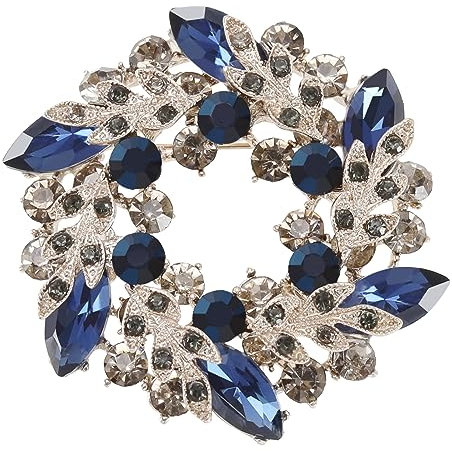 ECSiNG Kristall-Blumen-Brosche Bauhinia-Kranz-Brosche Modische Strass-Brosche Zubehör für Hochzeit Party Damen Metall 5,1x5cm