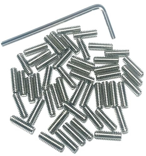ZDingTech 50pcs Set Screws 8-32 x 1/2 inch 304 Stainless Steel Allen Head Hex Hexagon Socket Set Screws with 5/64 Allen Wrench,Set Grub Screws Hex Allen Head Socket Set Screws.(1/2 Length)