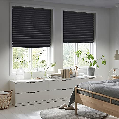 Dream-seeker Plissee Pleated Shade Anthrazit 4 Stück 70x140 cm(B×H) Lichtdurchlässig Klemmfix Ohne Bohren Rollo Für Fenster & Tür Plissee Kleben