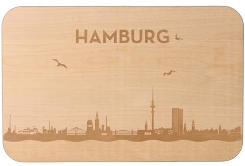 Goodtimes Hamburg Skyline Frühstücksbrett 23cm x 15cm x 1cm