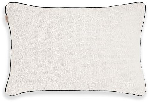 KNIT FACTORY - Snooze Zierkissen - Rechteckige Sofa Kissen - Beige - Gestrickter Dekokissen - Couchkissen 60x40 cm - Kissenbezug mit Füllung und Bezug