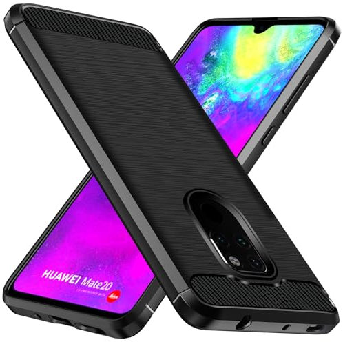 ivoler Funda para Huawei Mate 20, [Protección Militar] Carcasa Protectora Antigolpes, Fina Suave TPU Silicona Caso Delgada Anti-Choques Antihuellas Bumper Case, Negro