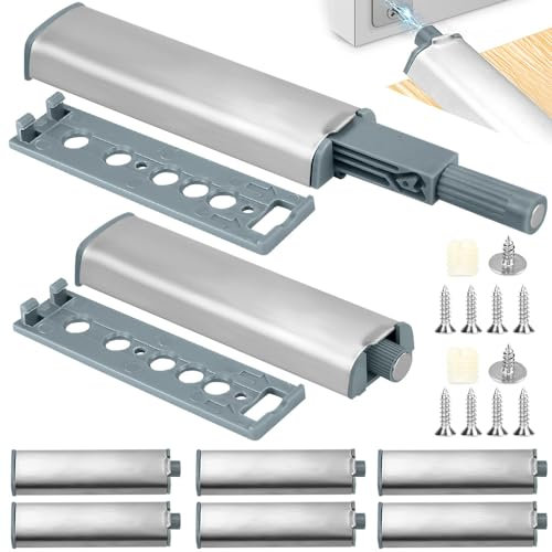 Push to Open Door Catches, ADERTOS 8 Pack Push Open Catch Latch Release, Soft Close Magnetic Door Catch, Door Push Opener Latch, Heavy Duty Touch Open Door Closing for Cupboards Wardrobe Closure
