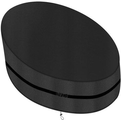 Sonneninsel Abdeckung Oval Wasserdicht,Sonneninsel Schutzhülle Oval mit Kordelzug und Verstellbare Schnallen,Abdeckhaube Sonneninsel Oval 420D Oxford-Stoff (Schwarz,230*190*90/50cm)