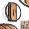 LED Wandleuchte Cornol, dimmbare Wandlampe aus Metall/Holz in Schwarz/Natur, Leuchte im modernen Design mit rundem Schirm (Ø 22 cm), dimmbar über Lichtschalter, 3000 Kelvin, 1700 Lumen, 12 Watt