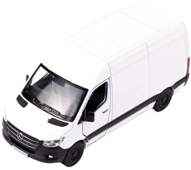 Easy Toys Car Model Compatible with Mercedes Sprinter Scale Toy Van with Opening Doors Model Cars (Sprinter White)