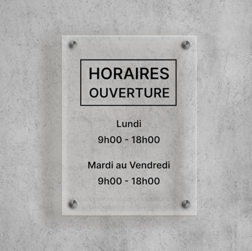 25 * 30cm Plaque horaire en Plexiglass 5mm pour intérieur/extérieur- Transparent