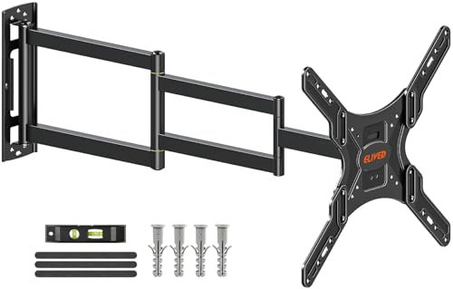ELIVED Long Arm TV Wall Bracket - Corner TV Mount, 26-65inch, Extension Arm 950mm, Full Motion Swivel and Tilt, Max. 35KG, VESA 400x400mm
