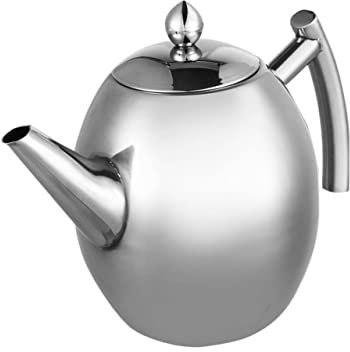 Tetera Clásica De Acero Inoxidable De 1 L/1,5 L, Tetera Con Gran Capacidad Para El Hogar, Restaurante, Cafetería, Bar, Tetera, Tetera (Tamaño: 1,5 L) (1,5 L)