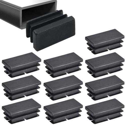 10 Stück Lamellenstopfen für Rechteckrohre, 40x20 mm, Rohrabdeckung aus hochwertigem Polyethylen Kunststoff, Kappen, Gleiter, Stopfen, Endstopfen | Rohrstopfen Rechteckig