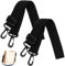 2 Stück Verstellbare Schultergurt Mit Karabiner - Universal Ersatz Aus Nylon für Taschen, Umhängetasche, Handtasche - Schwarz