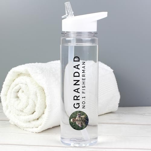 Custom Personalised Photo Upload Clear Water Drinks Bottle with straw BPA Free Ideal for Kids,Teachers,Work,School,Cycling,Gym,Camping
