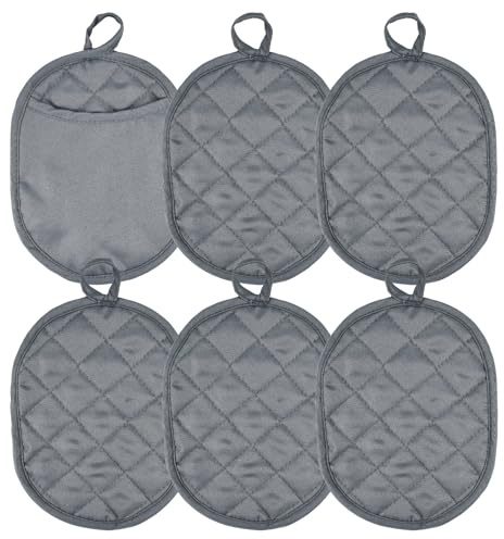 KYYGKY set da 6 pezzi Presine Cucina Grige Presine Guanti Forno Alta Temperatura Resistenti Al Calore 160℉ Guanti Da Forno Cucina Presine da Cucina Grigio per Cucinare Aiuto da Cucina 22 * 17CM