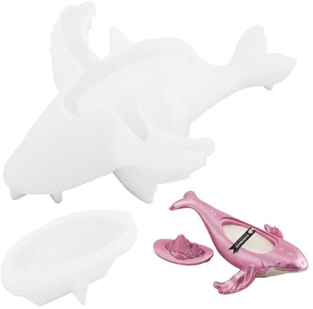 Qiwieod Delphin Gießform Silikon Formen Ozean Tierformen Silikon Set, Walbehälter-Silikonform, Meerestier-Silikonform Meeresleben Harzform, Wiederverwendbare Meerestier-Harz-Tablettform Whale Molds