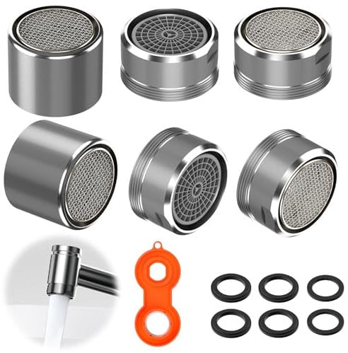6 Pcs Kitchen Tap Aerator 24mm Male Tap Filter Nozzle Bathroom Tap Faucet Replacement Water Saver Spout Filter for Tap Faucet Aerator 22mm Tap Diffuser Aerator for Kitchen Bathroom Restaurant Public