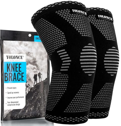 Viexpand 2 Pezzi Ginocchiera,Compressione Tutore per il Ginocchio, Antiscivolo e traspirante, Ginocchiere per donna e uomo,Per sport di resistenza e attività più leggere(S)
