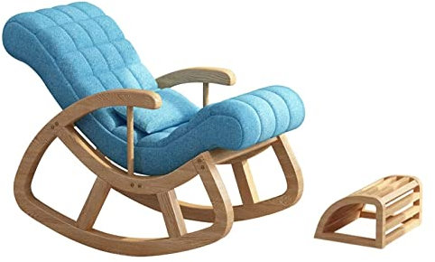 Moderner nordischer Schaukelstuhl aus Holz mit Multifunktionalität zum Entspannen im Wohnzimmer, Schlafzimmer oder Veranda
