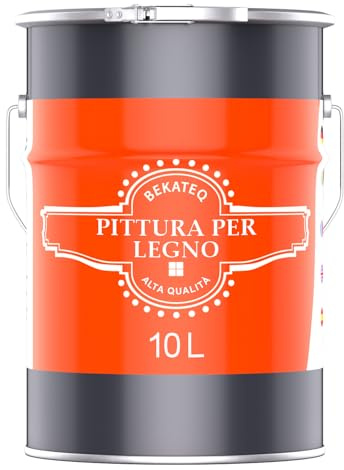 BEKATEQ Pittura protettiva per legno Marrone rame 10l Pittura per legno per interni & esterni I Vernice per parquet, porte, scale, recinzioni ecc. I Altamente coprente contro le intemperie BE-420