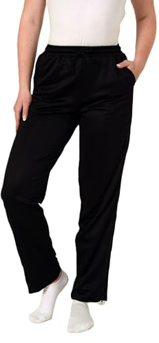Normann Care Damen Rehahose mit seitlichen Reißverschluß Jogginghose für Reha, Physio, Gipsbein, Farbe:schwarz, Größe:XL